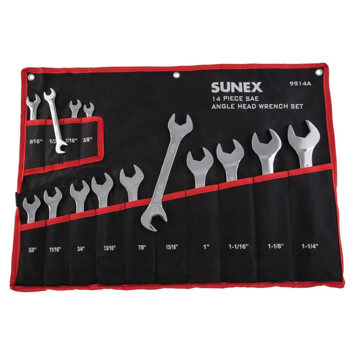 Sunex 14 Pc. Full Polish SAE Angle Head Wrench Set