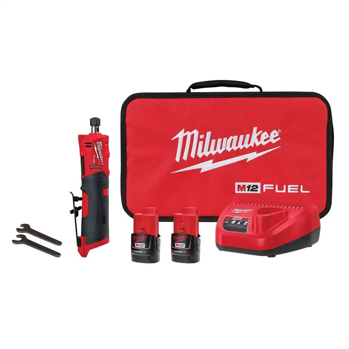 Milwaukee Tool M12 FUEL Inline Die Grinder 2 Battery Kit